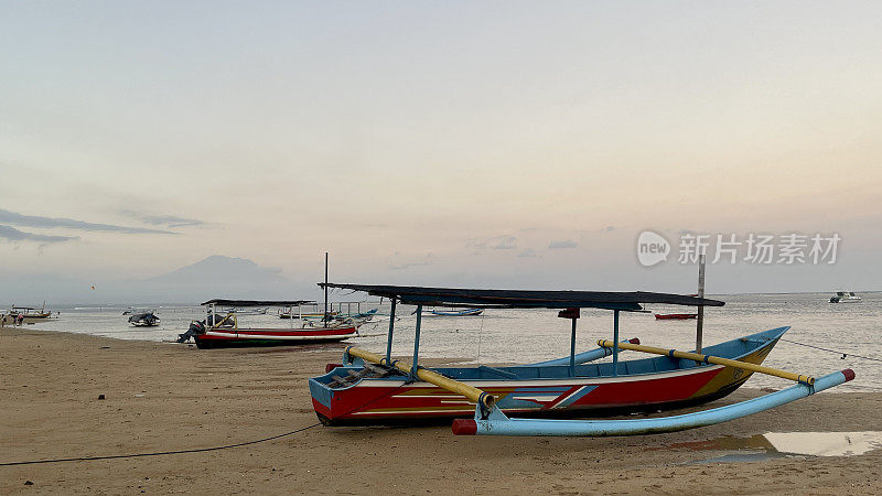 印尼渔船在Sanur Bali